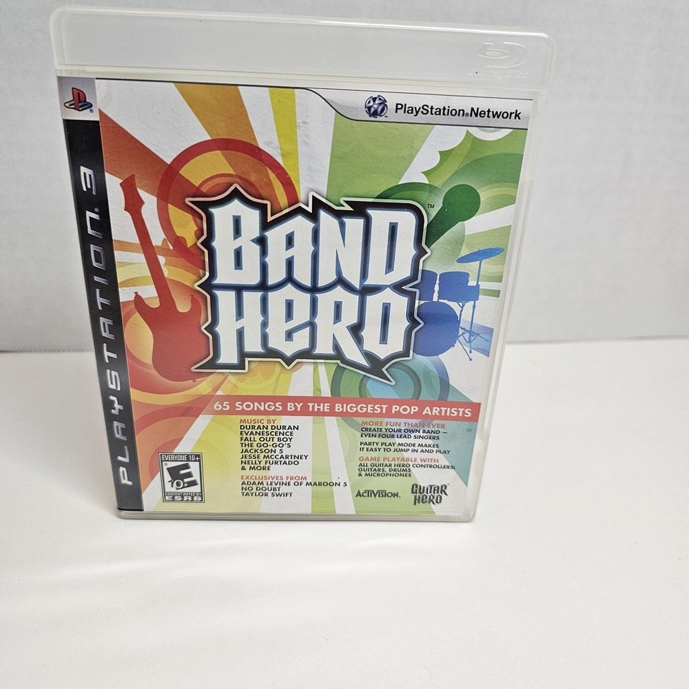 PS3 BAND HERO‎ Video GAME w/case no-guitar sony PS3, 2009 CIB